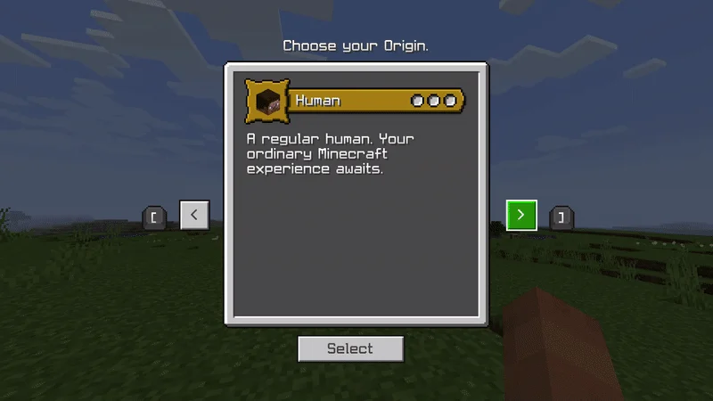 OriginsPE Addon Minecraft screenshot 1
