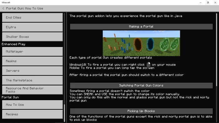 Portal Gun Addon Minecraft screenshot 7