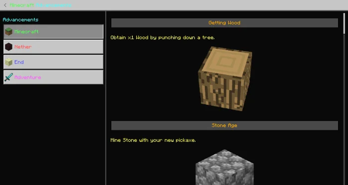 MCBE Advancements Minecraft screenshot 1