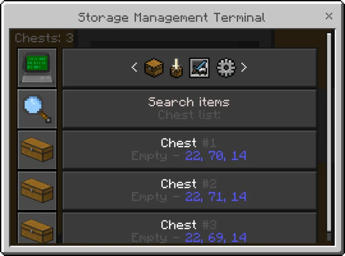 Storage Management Terminal Minecraft screenshot 2