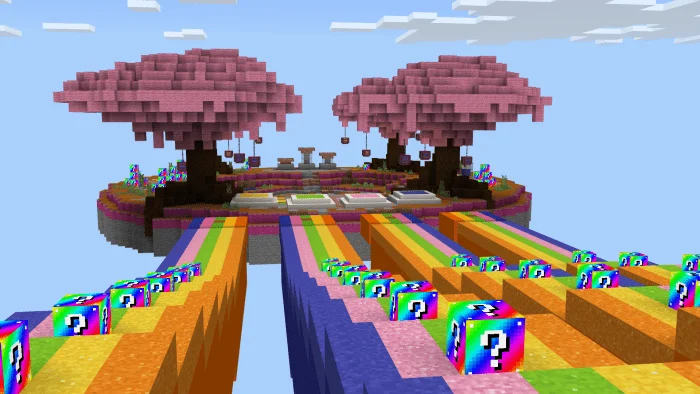 Rainbow LuckyBlock Race Minecraft screenshot 1