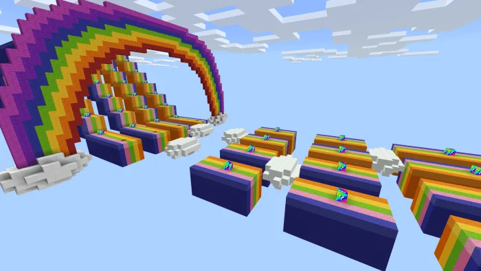 Rainbow LuckyBlock Race Minecraft screenshot 3