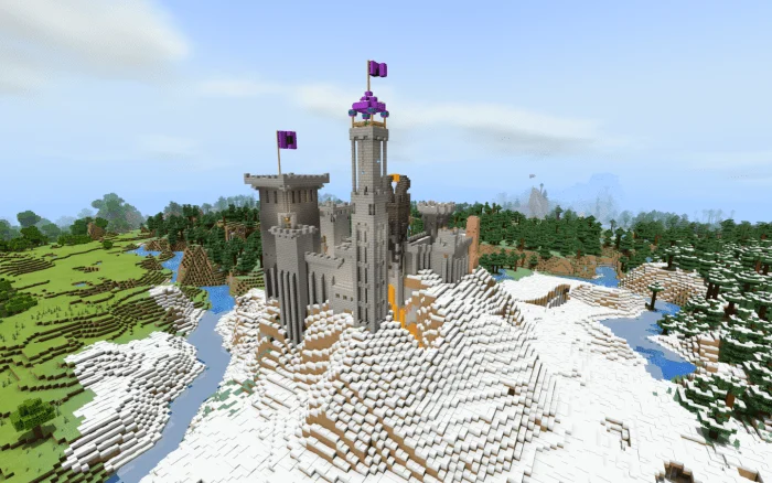 Snowy Mountain Castle Minecraft screenshot 1