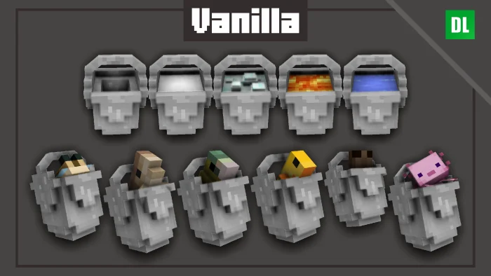 3D Buckets Minecraft screenshot 1