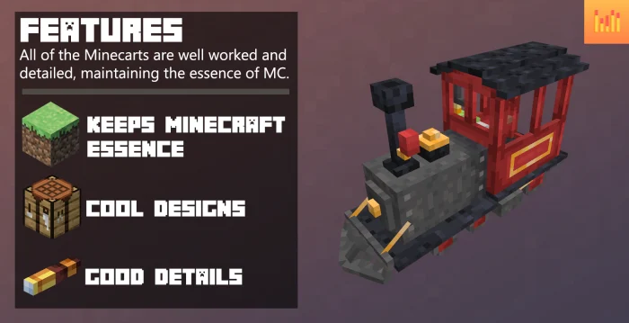 Better 3D Minecarts Minecraft screenshot 1