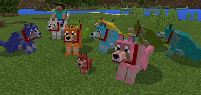 Colorful Mutant Wolves Addon Minecraft addon