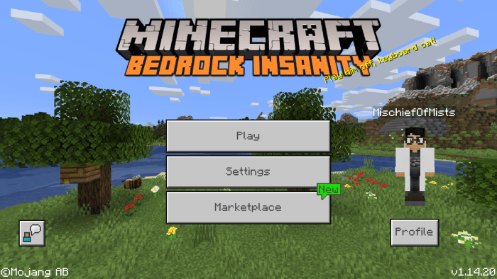 Bedrock inSanity Minecraft addon