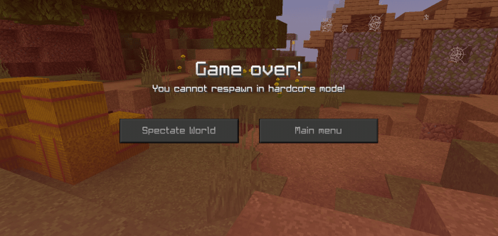 Hardcore Mode Minecraft addon