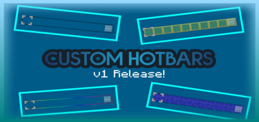 Custom Hotbars Minecraft texture pack