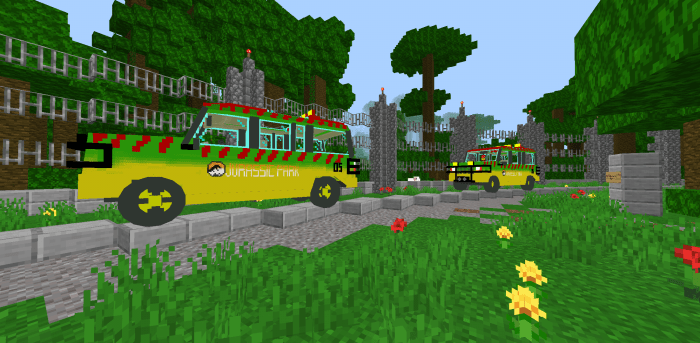 Jurassic Vehicles Minecraft addon