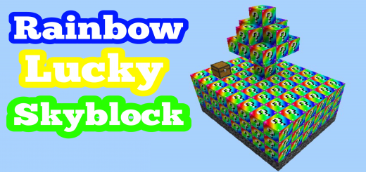 Rainbow Lucky Block Skyblock Minecraft map