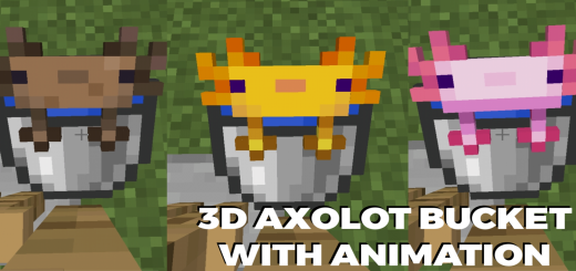 3D Axolot Bucket With Animation Minecraft texture pack