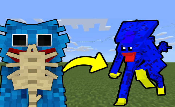 Huggy Wuggy infected Xenocraft Minecraft addon