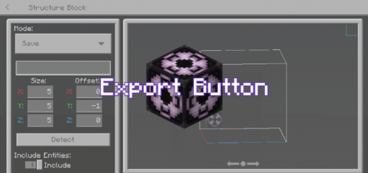 Structure Block Export Button for MCPE Minecraft addon