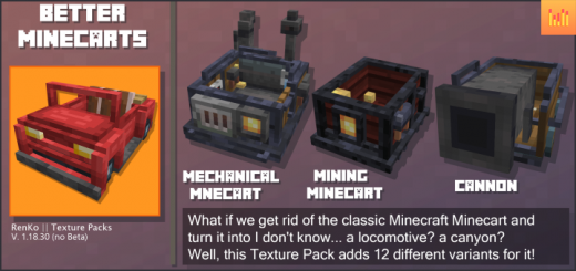 Better 3D Minecarts Minecraft texture pack