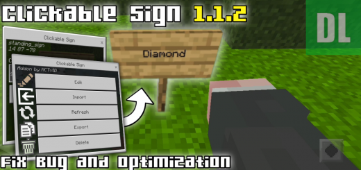 Clickable Sign Minecraft addon