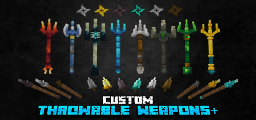 Custom Throwable Weapons Minecraft addon