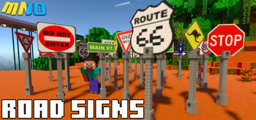 Road Signs and Traffic Lights Minecraft addon