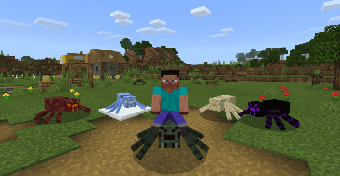 Mountable Spiders Minecraft addon