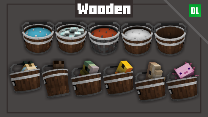 3D Buckets Minecraft texture pack
