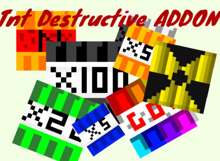 TNT destructive Minecraft addon