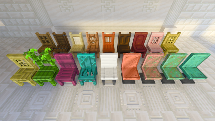 Vanilla Wooden Chairs Minecraft addon