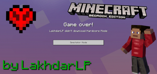 Hardcore Mode with Spectator Mode Minecraft addon